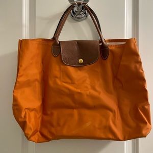 Longchamp Le Pliage Cabas Open Top Handle Orange Tote